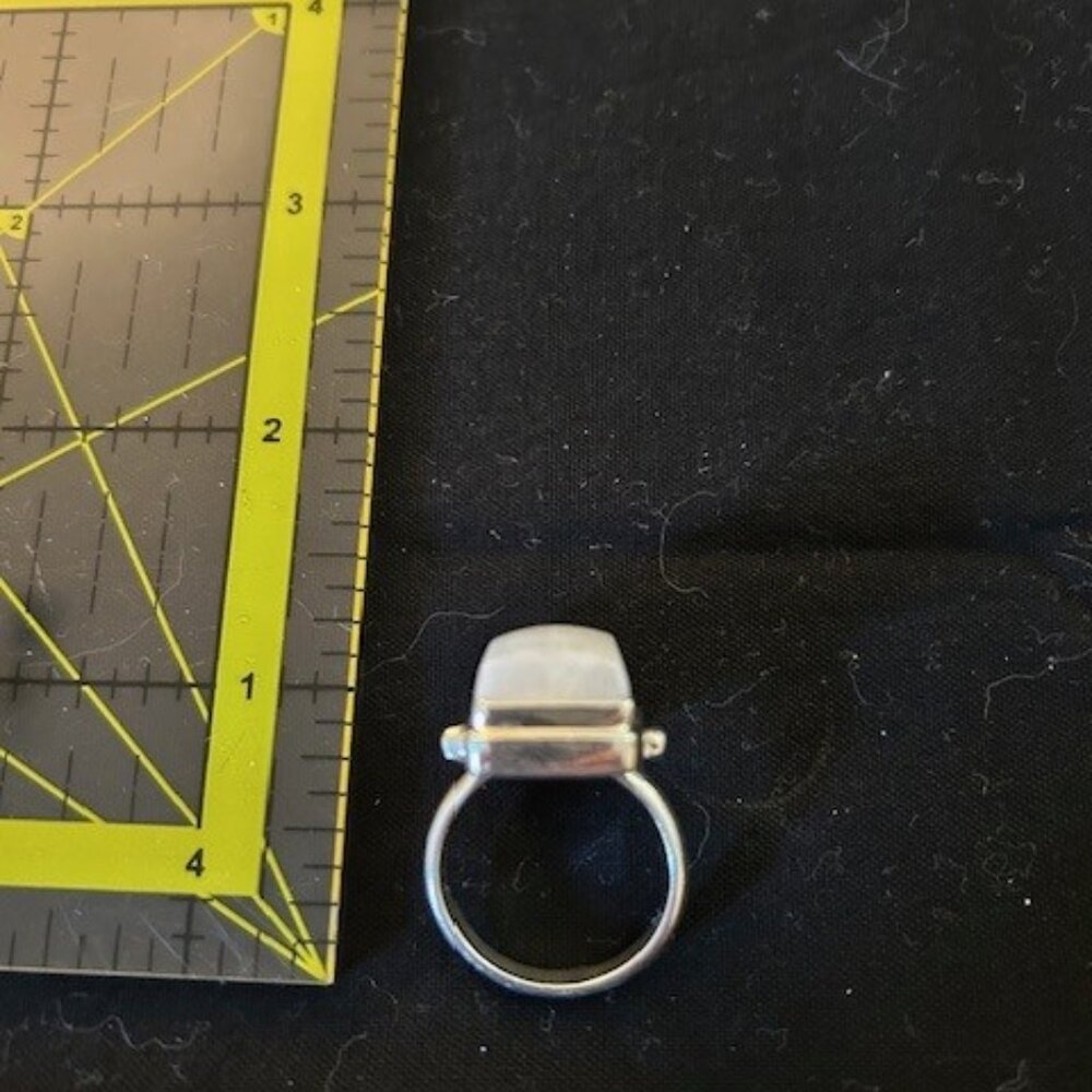 Silver White Stone ring